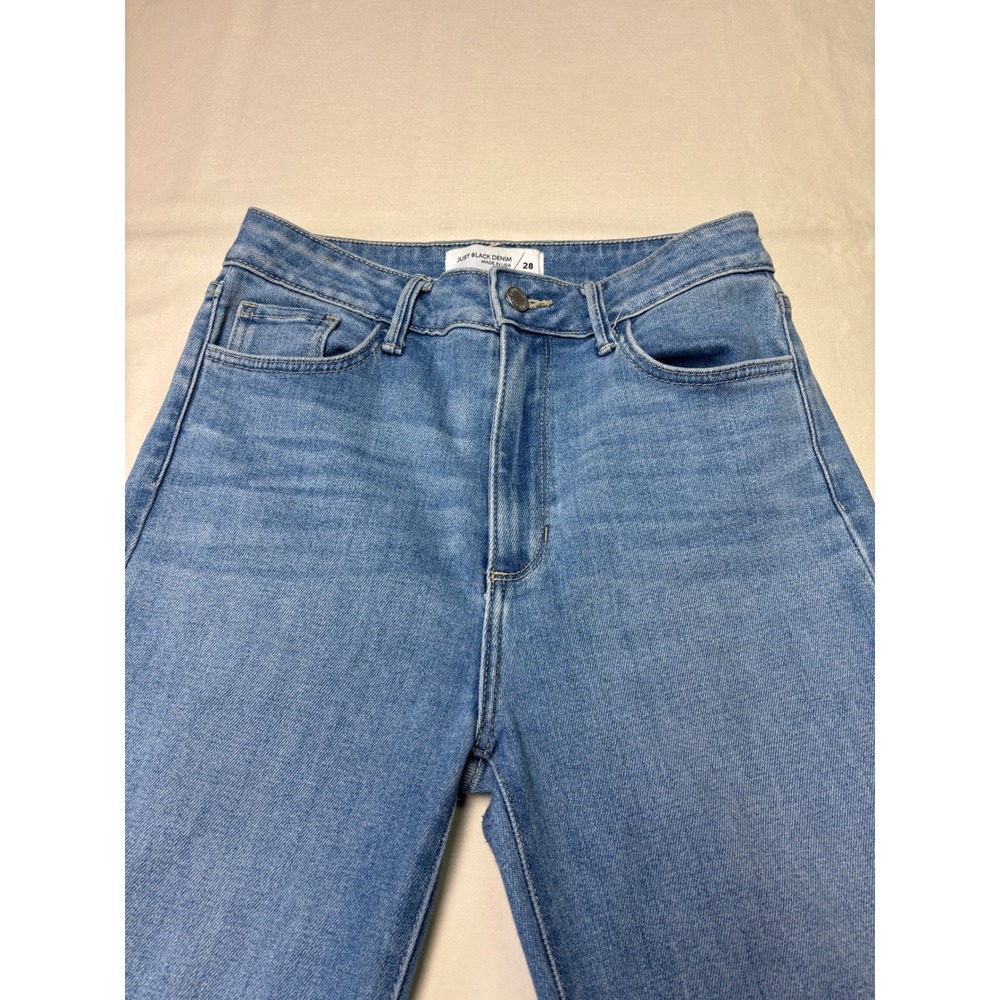 Just Black Denim Flare Jeans Womens 28X33 Light Wash High Rise Made in USA - Picture 2 of 14